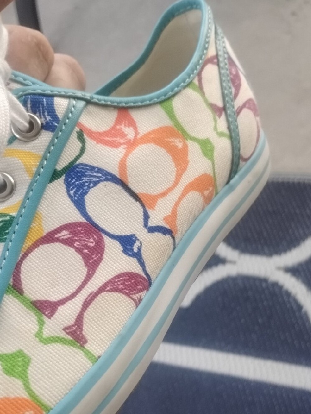 Coach Dawnell Signature Print Canvas Sneakers Size 10 - Picture 4 of 16